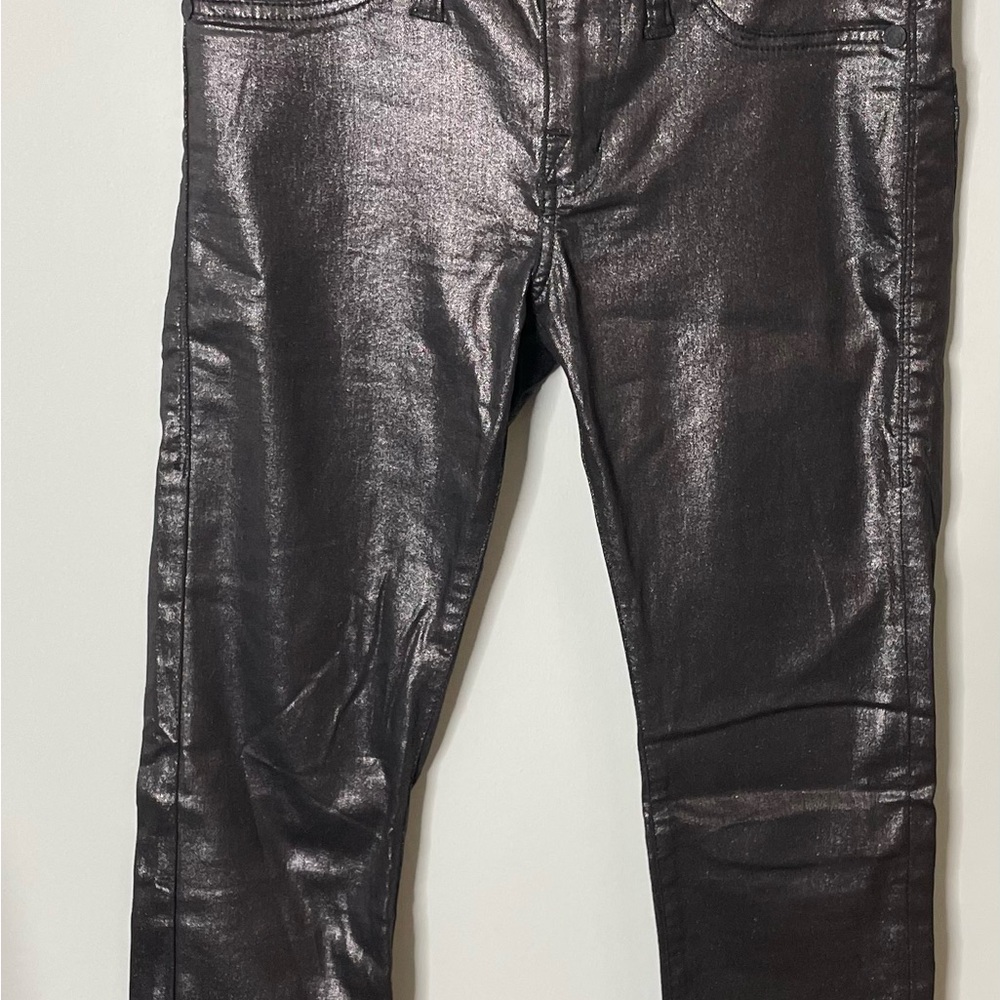 Rock & Republic Kashmiere Shiny Skinny Pants Women’s Metallic Sz 2M Excellent
